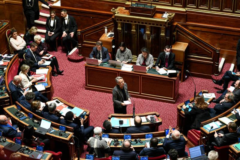 Vue d'ensemble du Sénat avec la Première Ministre de la République française Elisabeth Borne. Plongez dans les implications majeures de la décision du Conseil Constitutionnel sur la réforme des retraites et explorez les enjeux, défis et perspectives qui e